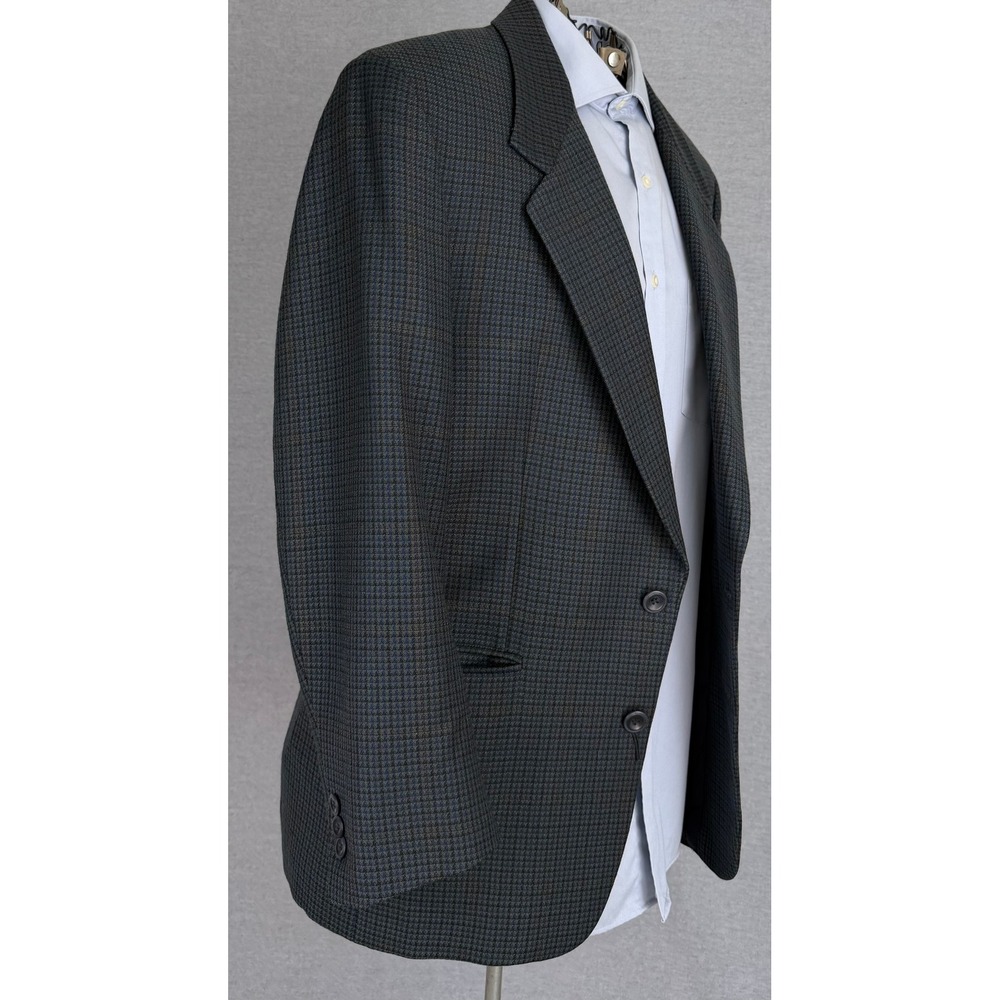 Torriani Today's Man 42R Blazer Pure Wool Micro Houndstooth Plaid Sport Coat